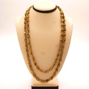 Vintage Sterling Silver Gold Tone Unique Textured Chain Link Necklaces (2)